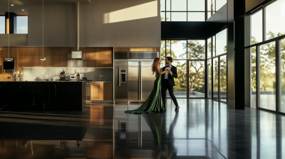 Elegant Dance in Modern Kitchen