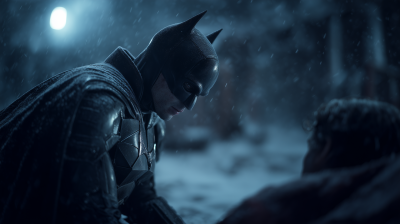 Damaged Batman Armor in Snow