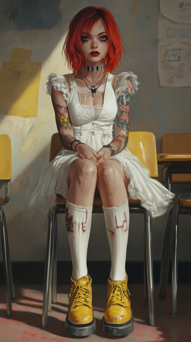Goth Girl in Classroom