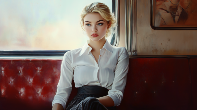Woman on Train