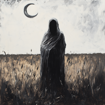 Mystic Figure Under the Moon