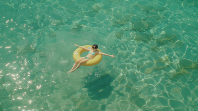 Girl in Yellow Swim Tube