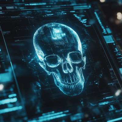 Holographic Skull Icon