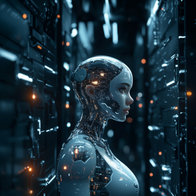 Female Robot Head Profile
