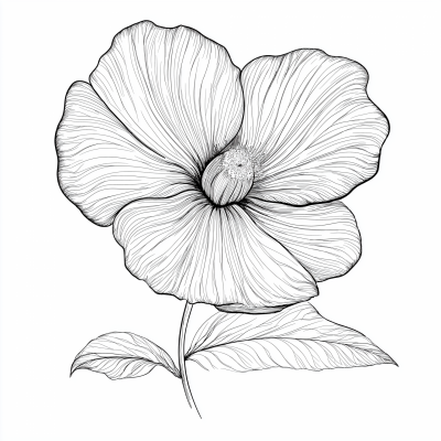 Simple Flower Line Art