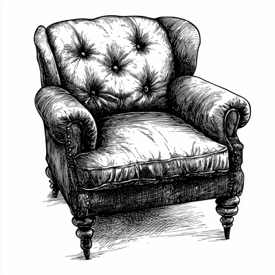 Antique Armchair Illustration