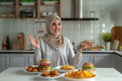 Smiling Arab Woman in Kitchen