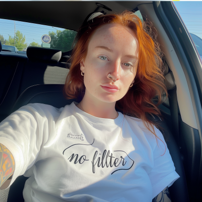 Red Haired Model in White