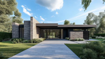 Modern House Front Driveway