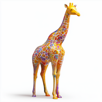 Ultra Realistic Yellow Giraffe Sculpture