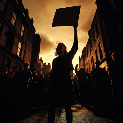 Woman Activist Protesting
