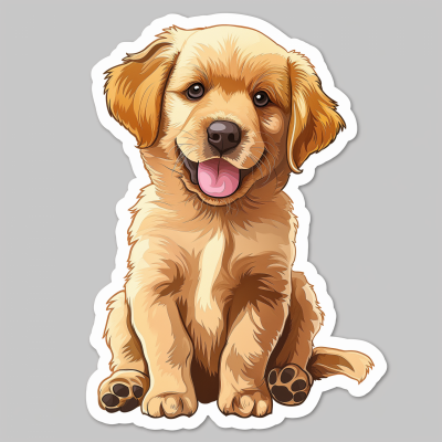 Golden Retriever Puppy Sticker