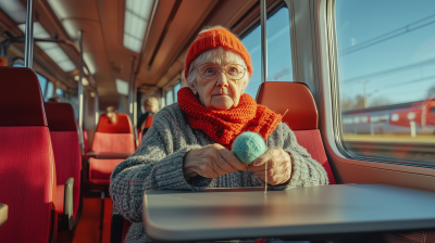 Knitting on a Train
