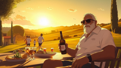 Italian Grandad at Sunset