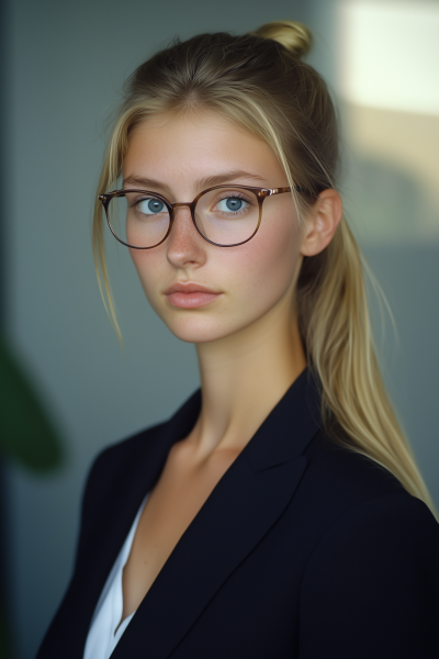 Young Woman in Suit