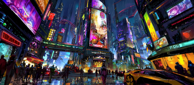 Cyberpunk City Night