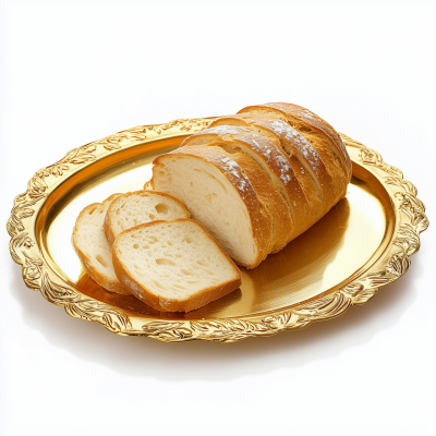 Gold Communion Platter with Bread