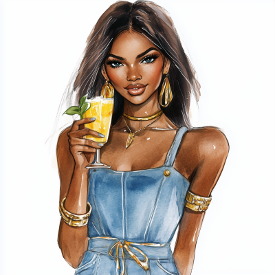 Joyful Woman with Lemon Cello