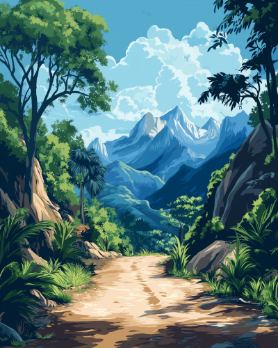 Chilean Landscape Illustration