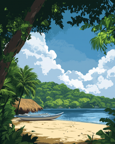 Philippines Landscape Illustration
