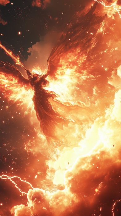 Giant Angel in the Thunder