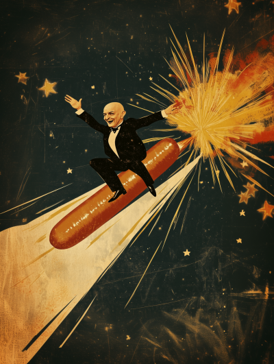 Bald Man Firework Poster
