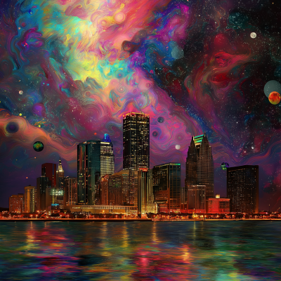 Cosmic Detroit Skyline