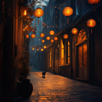 Festive Night Alley