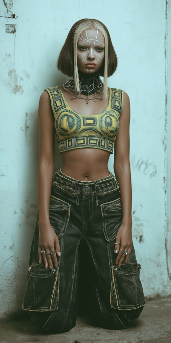 Ethereal Minimalist Cybergoth Fashion