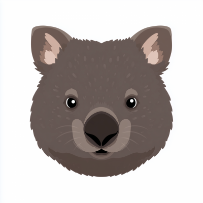 Cute Wombat Face Illustration