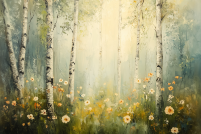 Birch Forest Painting