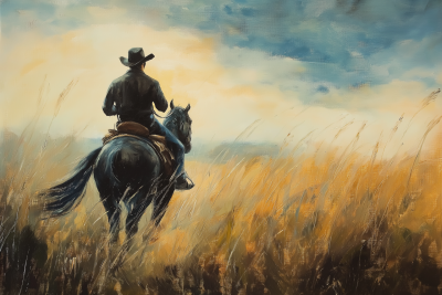 Cowboy in Grassfield
