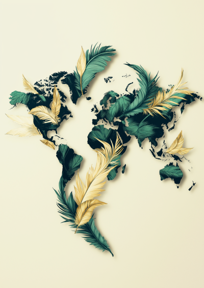 Leaf and Feather World Map