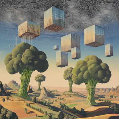 Surreal Broccoli Landscape