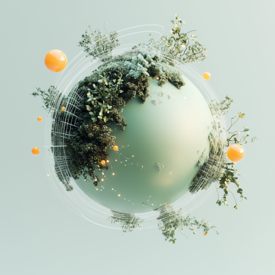 Levitating Green Sphere