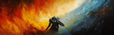 Vibrant Oil Painting in 40K Universe