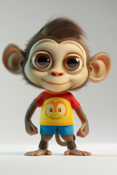 Stylized Baby Monkey Character
