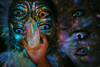Luminous Hand and Holographic Crystal