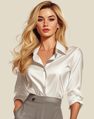 Fashion Illustration of a Confident Woman