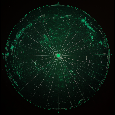 Green Radar on Black Background