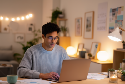 Focused Home Office Work