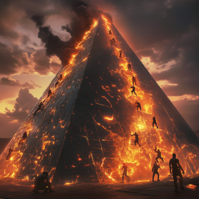 TRON Style Pyramid with Lava