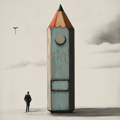 Giant Pencil Illustration