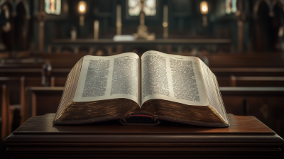 Open Bible on Pulpit