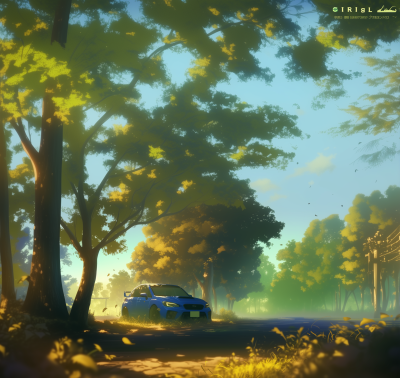 Car in the Forest