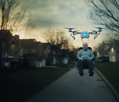 Elderly Man with Drone