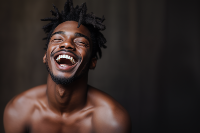 Young Black Man Laughing