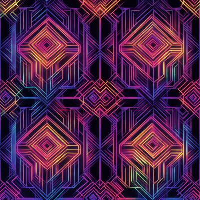 Neon Sacred Geometry Pattern