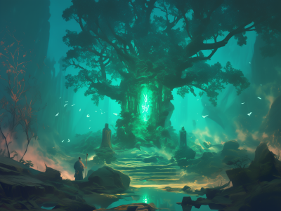 Sacred Tree in the Forest