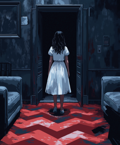 Curious Girl at the Door
